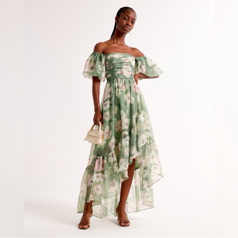 Abercrombie & Fitch Emerson Off-The-Shoulder Drama Maxi Dress